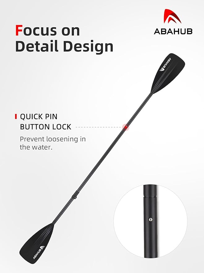 Abahub SUP Paddle - 3 Piece Adjustable Paddles - Lightweight Stand-up Paddle Oars for Paddleboard, Adjustable Aluminum Alloy Shaft 68" - 84", Black/Blue/Green/Orange/Red/Yellow Plastic Nylon Blade