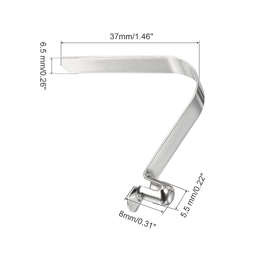PATIKIL 8x5.5mm Kayak Paddle Snaps, 16 Pack Tent Pole Clips Steel V Shaped Single Pin Push Button Spring Clips Lock Tube Pole Clips for Camping Awning