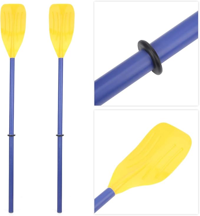 Kayak Paddles, Detachable Canoe Oars Inflatable Boat PVC Adjustable Fishing Water Sports Accessory Safety Paddleboard Blade for Recreational Kayaking Rubber Dinghy Boating Outdoor Lifeboats Rafting