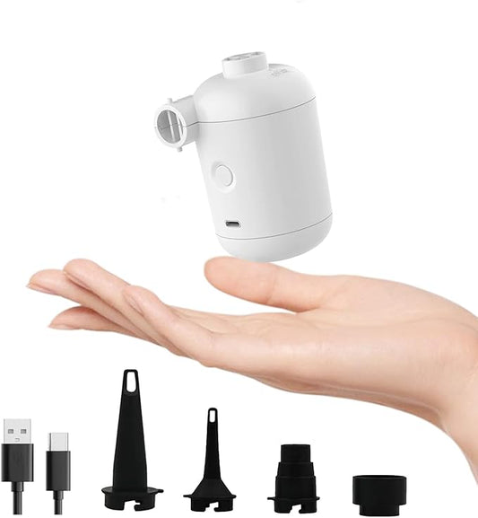 3T6B USB Rechargeable Air Mattress Pumps, Portable Air Pump with 4 Nozzles for Outdoor Camping, Air Mattress, Inflatable Couch, Pool Toy