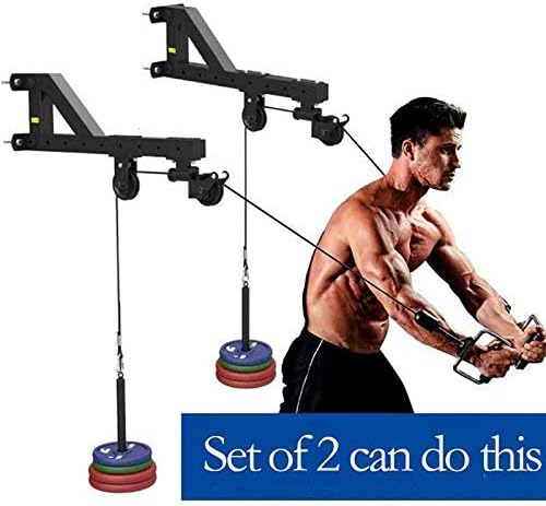 Ipanda Forearm Wrist Trainer, Tricep Workout Machine Wall-Mounted Cable Pulley System for LAT Pull Downs, Tricep Pull Downs, Forearm Home Gym Equipment