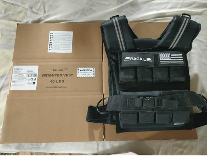 BAGAIL Weighted Vest, 5lbs/8lbs/10lbs/12lbs/15lbs/20lbs/25lbs/30lbs Weight Vest with Detachable Phone Pouch, Rucking Vest for Women, Men, Walking, Weight Loss, Training, Running