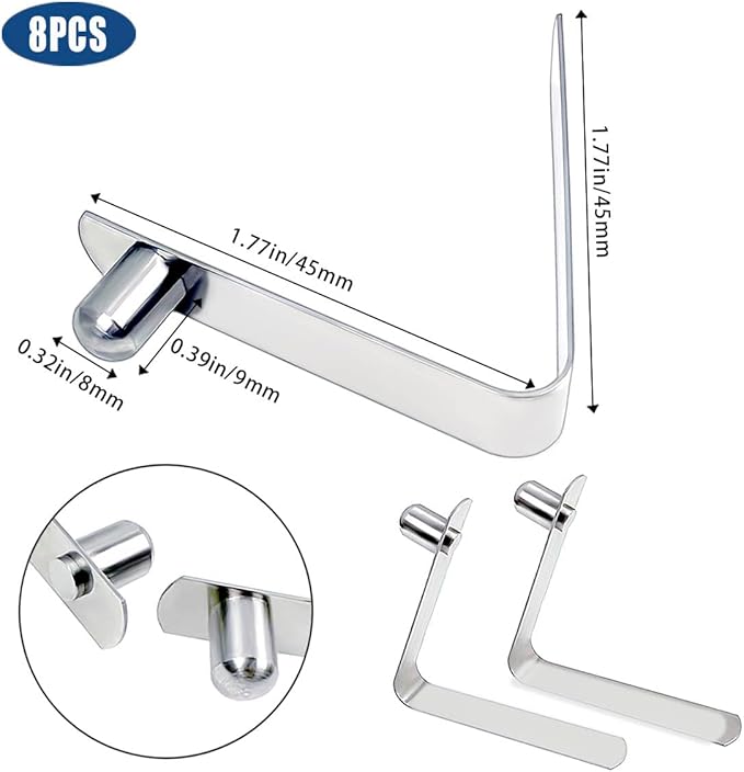 HZMM 8 Pcs Kayak Paddle Spring Snap Clips, Tent Pole Clips, Stainless Steel Push Button Clips, Tent Pole Push Button Spring Clips, Tube Locking Pin Clips for Kayak Paddle Camping Tent Pole