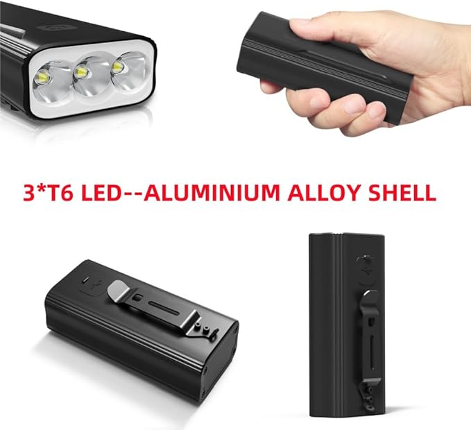 High Lumen Super Bright Bike Lights,5200mAh Runtime 10+ Hours,Rechargeable Bicycle Lights Front and Back for Night Riding,5 Light Modes,Easy to Install Without Tools
