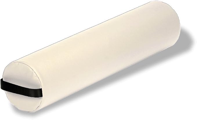 Earthlite Bolster Pillow Full Round – Durable Massage Bolster, 100% PU Upholstery incl. Strap Handle/Professional Quality for Massage Table/Back Pain Relief