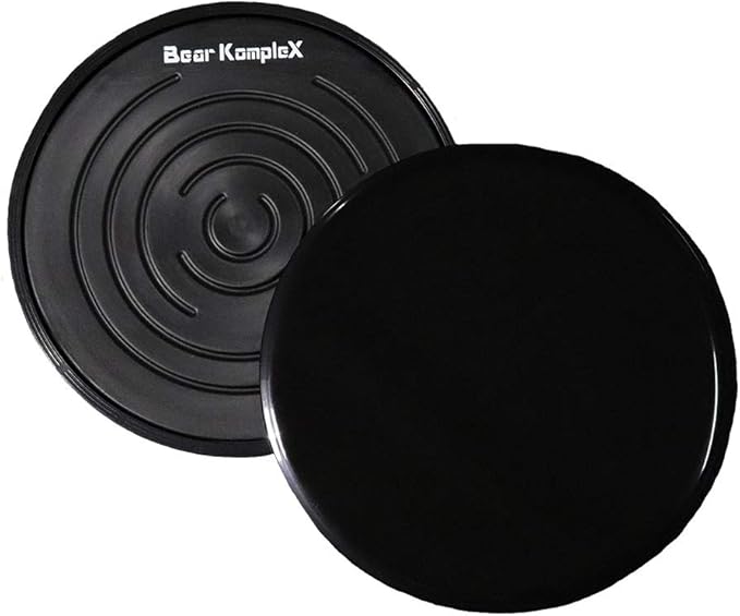 Bear KompleX Sliding Core Discs, 2-Pack Dual-Sided Fitness Sliders for Home Workouts, Exercise on Hardwood or Carpeted Surfaces, Strengthen Core and Improve Balance, Includes Home-Workout PDF