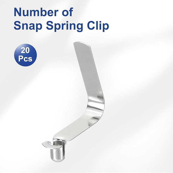 HARFINGTON Single Button Kayak Paddle Snap Spring Clip Spring Steel V-Shaped Hollow Lift Telescopic Locking Tube Pole Clips for Tent Umbrella Camping