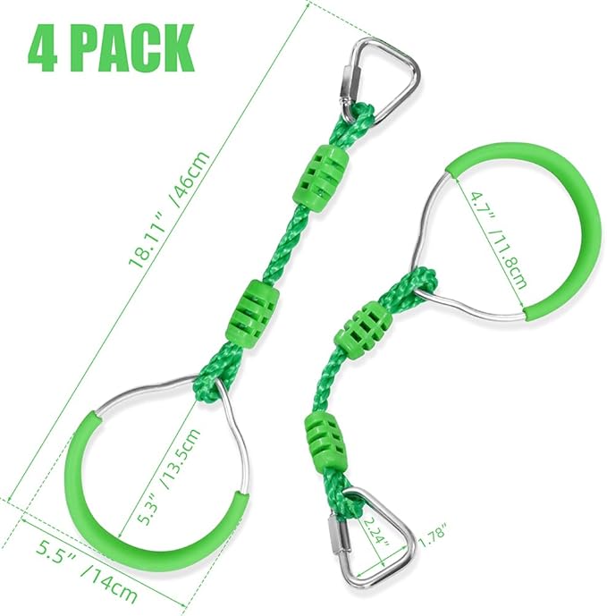Ninja Ring Fitness Gymnastic Ring Climbing Bar Workout Outdoor Backyard Playground Training Equipment Play Set, Jungle Gym Fist Hanging Swing Monkey Bars Ninja Warrior Obstacle Course Trapeze Playsets