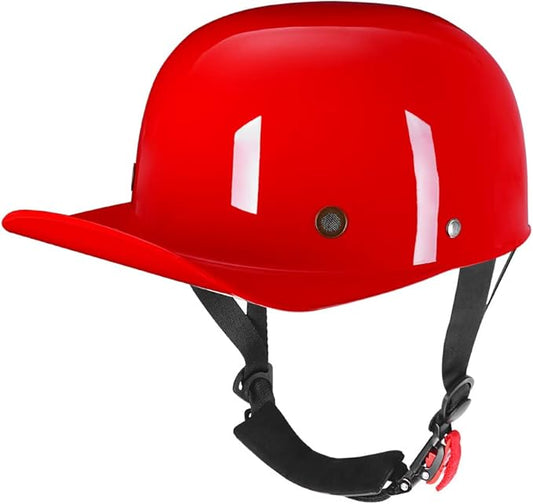 Vintage Retro Open Face Motorcycle Helmet Baseball Cap Half Helmets Men Women for Moped Cap Jet Scooter Street Cruiser - DOT Certified