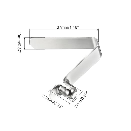 PATIKIL 8.2x7mm Kayak Paddle Snaps, 10 Pack Tent Pole Clips Steel V Shaped Single Pin Push Button Spring Clips Lock Tube Pole Clips for Camping Awning