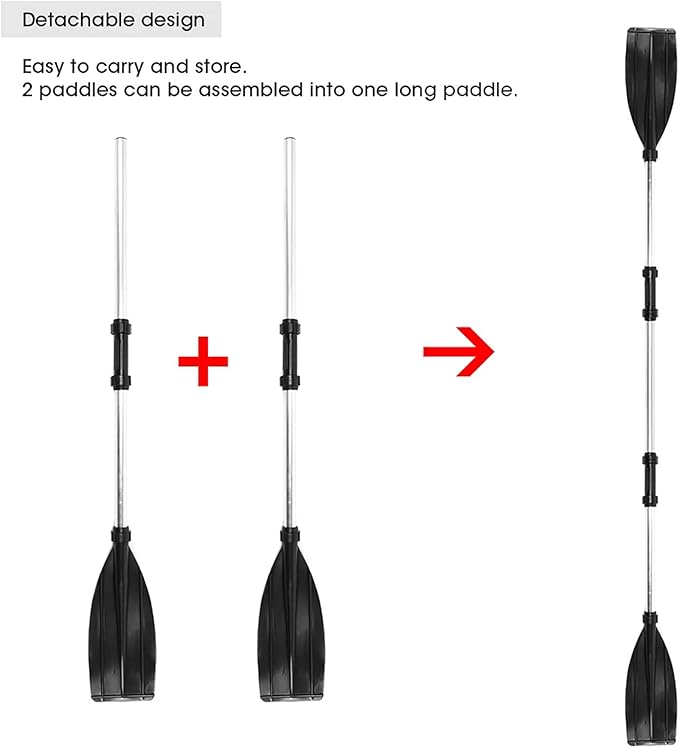 Gonetre 125CM/49.2In Detachable Afloat Oars Aluminum Alloy Paddles Dual End Portable for Boat Kayak Raft Canoe 52 * 18 * 8*CM Other Means of Transportation