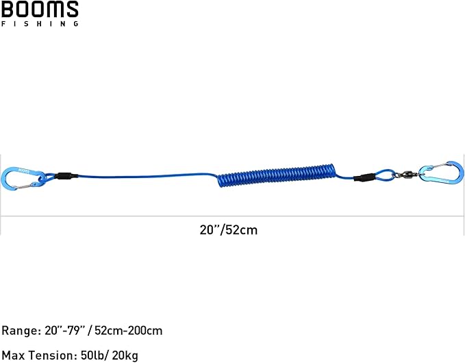 Booms Fishing T02 Fishing Pole Tether, Kayak Paddle Leash, Paddle Board Fishing Accessories, Heavy Duty Fishing Lanyard for Fishing Tools/Rods/Paddles