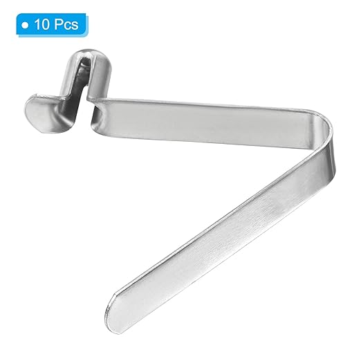 PATIKIL 8.5x5.5mm Kayak Paddle Snaps, 10 Pack Tent Pole Clips Steel V Shaped Single Pin Push Button Spring Clips Lock Tube Pole Clips for Camping Awning