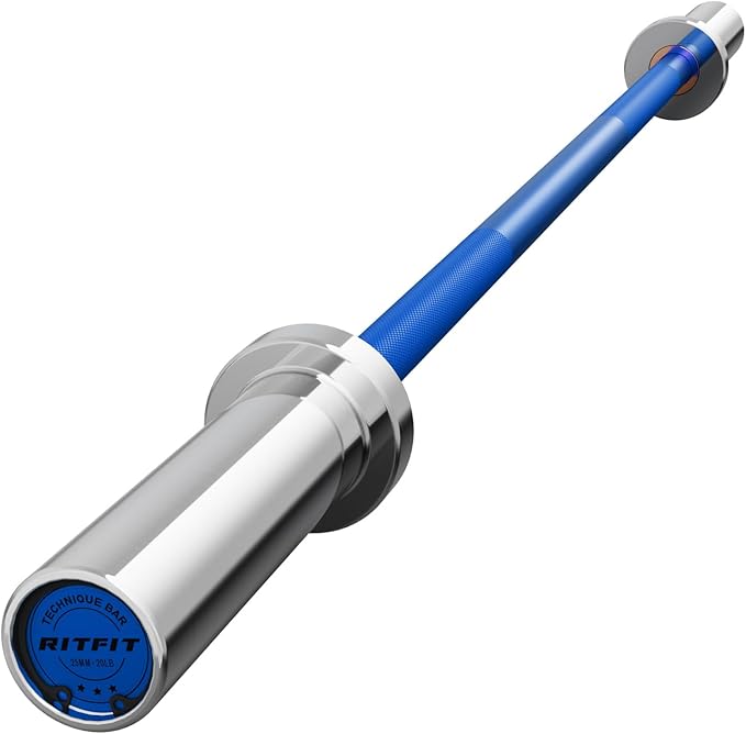 RITFIT Olympic Barbell 4ft/4.8ft/6ft - 2 Inch Weight Bar for Strength Training, Weightlifting, Squat, Deadlift, Bench Press, Curl, Overhead Press - 350lbs/500lbs Capacity