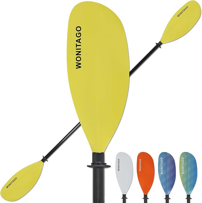 Kayak Paddle with Fiberglass Shaft and Reinforced Nylon Blade, Adjustable Kayaking Oars, 3 Piece, 230-250 cm/90-98 inches, 210-230 cm/82-90 inches