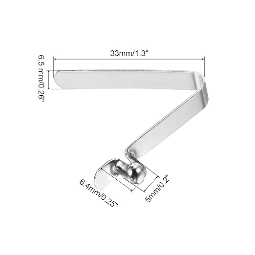 PATIKIL 6.4x5mm Kayak Paddle Snaps, 16 Pack Tent Pole Clips Steel V Shaped Single Pin Push Button Spring Clips Lock Tube Pole Clips for Camping Kayaking