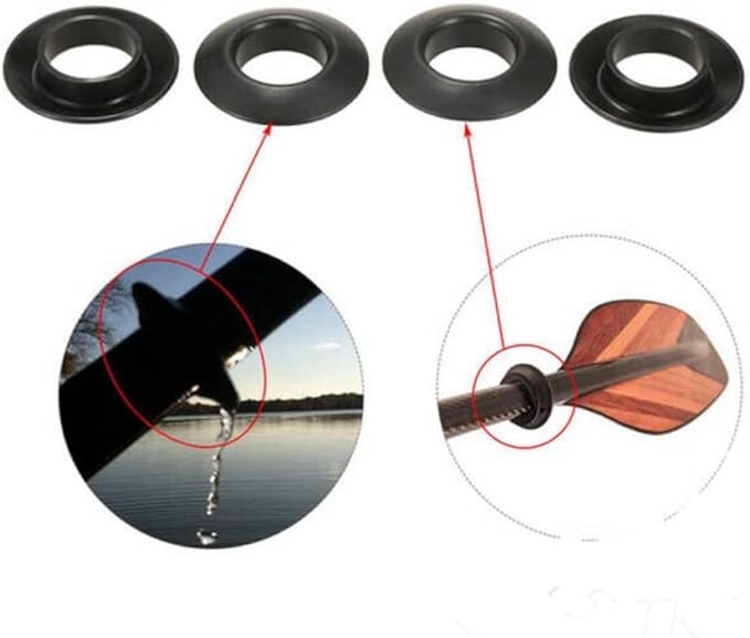 Kayak Paddle Drip Rings 4 Pieces for Kayak Canoe Rafting Paddles Shaft, Universal Kayak Durable Splash Guards Paddle Accessories