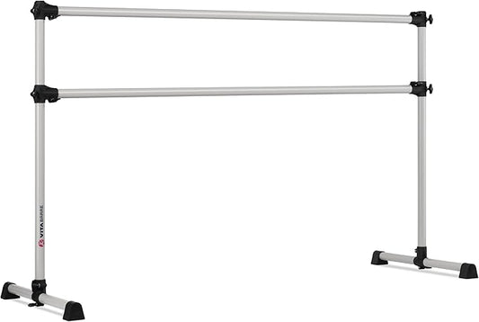 VITA Barre Portable Freestanding Double Ballet Barre, Prodigy, Aluminum | Adjustable Height, USA Made, Home or Gym Exercise Equipment for Kids & Adults | Dance, Fitness, Pilates