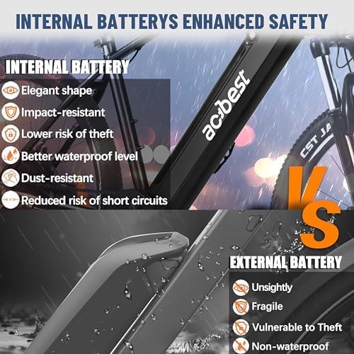 Core Electric Bike for Adults - Peak 1000W/1200W Brushless Motor Ebike, 468&500Wh Removable Built in Battery 26&27.5X2.1 Tire Step Over Bicycle with 7 Speed, Commute E Bikes