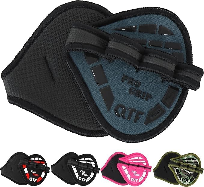 QTF Gym Grips Pads - Neoprene Gloves Gym Palm Protector Weight Lifting Grips Replacement of Workout Gloves Men and Women - Lifting Grip Pads for Weightlifting, Calisthenics & Pull Ups.