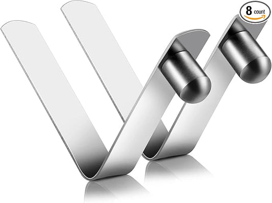 Moxweyeni 8 Pieces Push Button Spring Clips Tent Pole Clips Stainless Steel Kayak Paddle Spring Snap Clips Locking Tube Pin for Camping Kayak Paddle Tent Pole