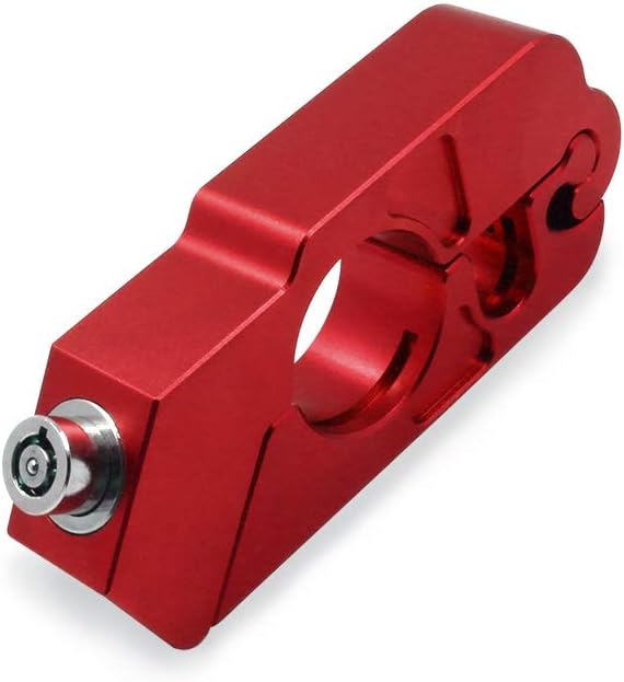 BAIONE Motorcycle Grip Lock Handlebar Throttle Security Lock Anti-Theft Scooters fit for ATV Motorcycles Dirt Street Bike (Red)