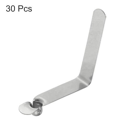 HARFINGTON 30pcs Single Button Kayak Paddle Snap Spring Clip 6x6x38mm 65Mn Spring Steel V-Shaped Hollow Lift Telescopic Locking Tube Pole Clips for Tent Umbrella Camping