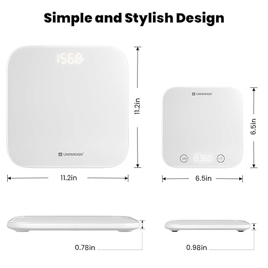 Kitchen and Bathroom Bundle-Digital food scale for Ounces and Grams11lb,Slim body weight Scale 400lb,Tempered glass,touch button LCD display,Precise Weight Measuring and Portion Control,white