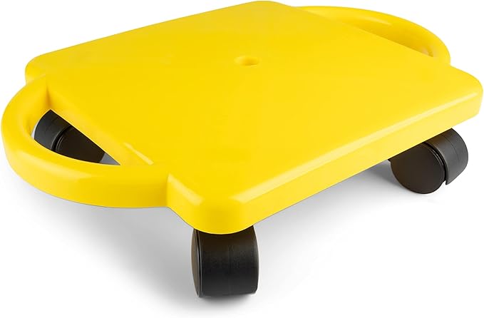 Champion Sports Scooter Board – Choice of Handles or No Handles, Durable Plastic Scooters for Youth Gym & PE Class, Indoor & Outdoor Play, Non-Marring Wheels, Multiple Sizes & Colors