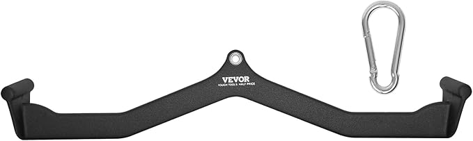 VEVOR LAT Pulldown Attachments, Cable Machine Rowing T-bar V-bar Tricep Pull Down Bar, Back Strength Training Rubber Coated Handle Grip, Bicep Curl Tricep LAT Pulldown Bar for Home Gym Fitness