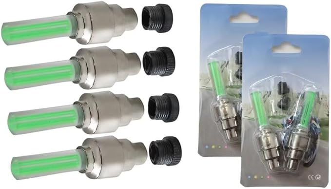 4X LED Bike Wheel Lights, Bike Spoke Lights Waterproof Bright Bicycle Light Strip Cycling, Ultimate Safety & Style (Green)