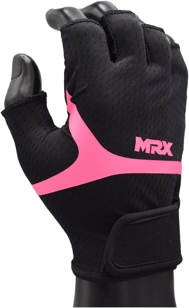 MRX Weight Lifting Gloves for Women Breathable Workout Gloves Anti Slip Padded Shock-Absorbing Extra Grip Palm Protection Half Finger Exercise Gloves for Gym, Cycling, Training, Weightlifting