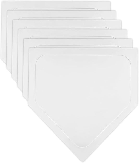 Mototo 2/3/4/6/8PCS White Baseball Home Plate Rubber Throw Down Baseball Bases 16 inch Softball Home Plate Kickball Bases for Kickball Practice Pitching Hitting Training Equipment