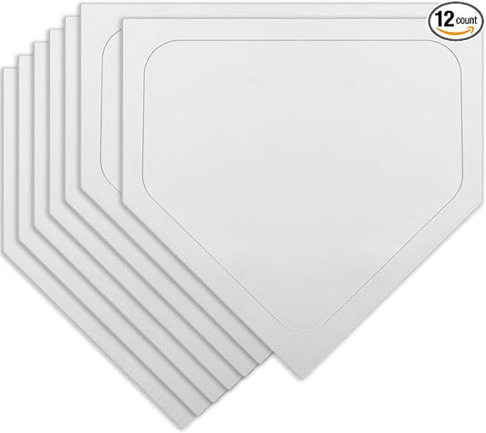 Wettarn 6/12 Pcs Bulk Home Plate Baseball Softball Rubber Portable Throw Down Home Plate for Gym Teachers, Skill Camp Instructors, Backyard Batting or Pitching Practice Training