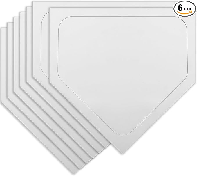 Wettarn 6/12 Pcs Bulk Home Plate Baseball Softball Rubber Portable Throw Down Home Plate for Gym Teachers, Skill Camp Instructors, Backyard Batting or Pitching Practice Training