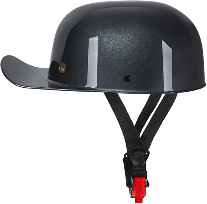 Vintage Retro Open Face Motorcycle Helmet Baseball Cap Half Helmets Men Women for Moped Cap Jet Scooter Street Cruiser with Mask Glasses - DOT Certified