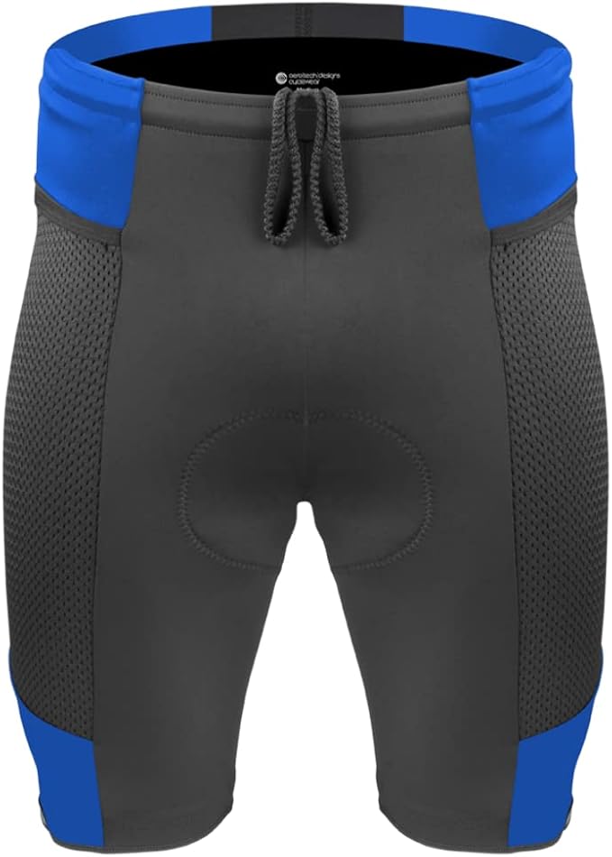 | Men's Gel Touring Padded Bike Shorts | Innovative Mesh Pockets | Made in USA