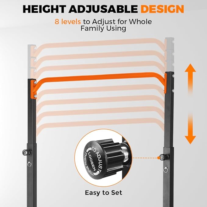 ONETWOFIT Pull Up Station, Power Tower Adjustable Pullup Bar Multifunction Strength Training Workout Gym Equipment Free Standing Chin up Bar for Home Outdoor, Support 440LBS