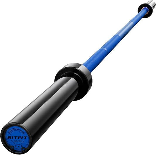 RITFIT Olympic Barbell 4ft/4.8ft/6ft - 2 Inch Weight Bar for Strength Training, Weightlifting, Squat, Deadlift, Bench Press, Curl, Overhead Press - 350lbs/500lbs Capacity