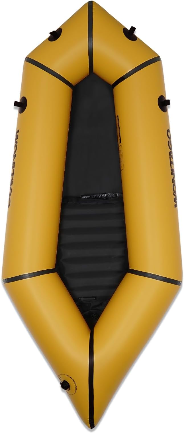 Packraft TPU Inflatable Travel Kayak with Soft Seat Lightweight Packrafts for Flat Water Rafting/Bicycle Drifting/Litewater Dinghy, 1 Person