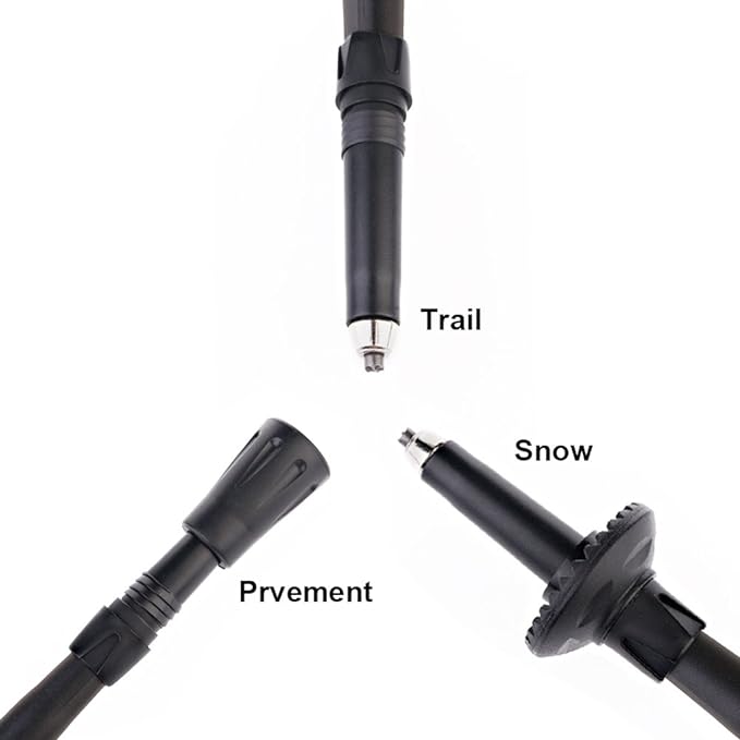 Travel Folding Trekking Hiking Pole with Carrying Case,Collapsible Cane Adjustable Walking Stick Portable Mobility Aid for Women Men Hikers Gift,Black