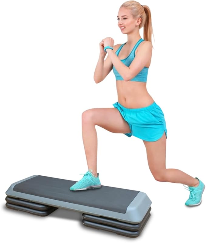 Modern Design Adjustable Aerobic Step Workout Step with 4 Risers Fitness & Exercise Platform Trainer for Home Gym