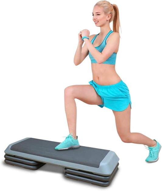 Modern Design Adjustable Aerobic Step Workout Step with 4 Risers Fitness & Exercise Platform Trainer for Home Gym