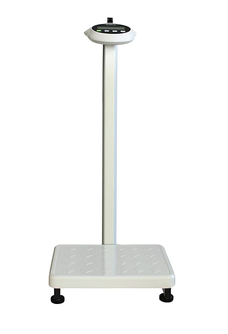 Helsevesen Digital Scale with Height Measurement Rod, Medical Body Weight Scale，Economy Physician Scale，Weight Capacity 440 lbs / 27.6”-78”