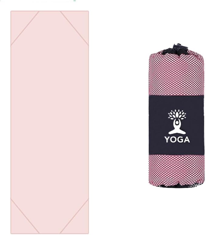 Non-Slip Yoga Towel - Superfiber Yoga Towel, hot Yoga Towel, Moisture Absorption, Sweat Absorption, for in Yoga, Pilates, hot Yoga Easy Travel. Size 25.5"x73" (1Pcs), P Colour