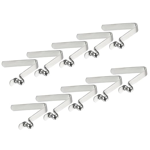 PATIKIL 7x6mm Kayak Paddle Snaps, 10 Pack Tent Pole Clips Steel V Shaped Single Pin Push Button Spring Clips Lock Tube Pole Clips for Camping Awning