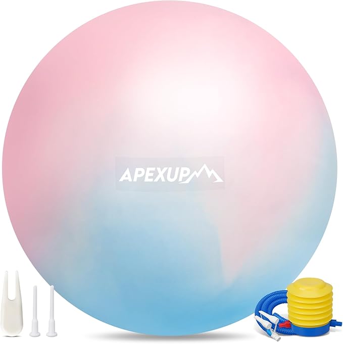 APEXUP Yoga & Pilates Ball - Anti Slip Heavy Duty Gym Ball for Fitness, Balance & Core Workout