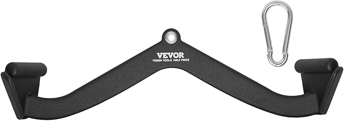 VEVOR LAT Pulldown Attachments, Cable Machine Rowing T-bar V-bar Tricep Pull Down Bar, Back Strength Training Rubber Coated Handle Grip, Bicep Curl Tricep LAT Pulldown Bar for Home Gym Fitness