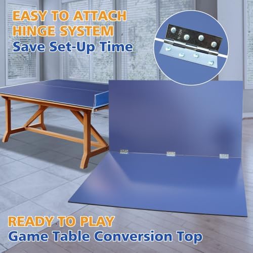 7/8/9ft Mid-Size Ping Pong Conversion Top with Net Set for Billiard and Pool Tables - Regulation Top Converts Billiards into Ping Pong Table Blue/Green/Black
