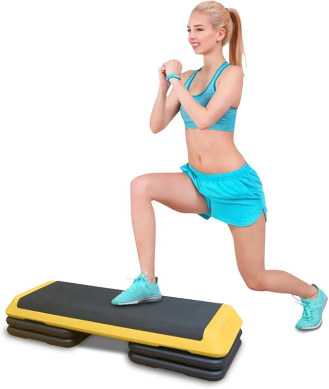 Modern Design Adjustable Aerobic Step Workout Step with 4 Risers Fitness & Exercise Platform Trainer for Home Gym